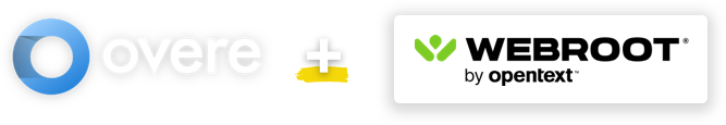 Overe and Webroot logos